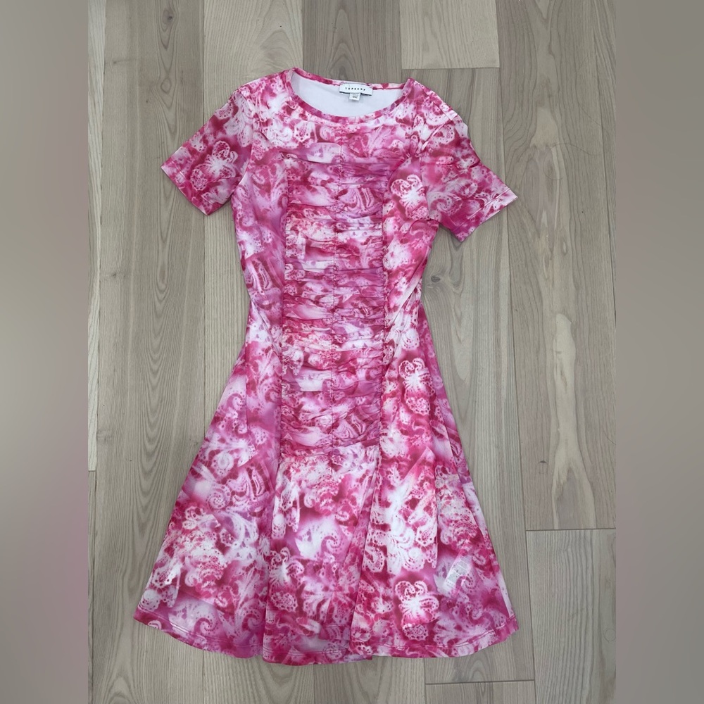 Top Shop Pink Ruched Dress - Picture 3 of 4